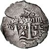 Image 1 : BOLIVIA, Potosí, cob 4 reales, 1652 E, transitional McLean Type II, NGC XF details / cleaned (Shipwr