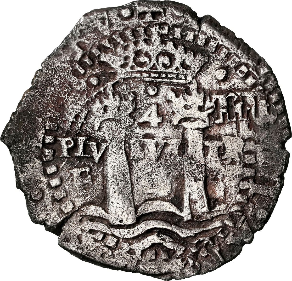 BOLIVIA, Potosí, cob 4 reales, 1652 E, transitional McLean Type II, NGC ...