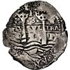 Image 1 : BOLIVIA, Potosí, cob 8 reales, 1653 E, PH at top, •pomegranate• above cross, NGC X