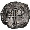 Image 2 : BOLIVIA, Potosí, cob 8 reales, 1653 E, •PH• at top, •pomegranate[x=#8226/