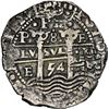 Image 1 : BOLIVIA, Potosí, cob 8 reales, 1654 E, •PH• at top, •pomegranate[x=#8226/