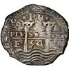 Image 1 : BOLIVIA, Potosí, cob 8 reales, 1654 E, •PH• at top, •8• above cr