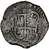 Image 2 : BOLIVIA, Potosí, cob 8 reales, 1654 E, retrograde 4 in date above waves, PH at top, •8[x=#8