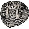 Image 1 : BOLIVIA, Potosí, cob 4 reales, 1653/2 E, 1-PH-6 at top, rare, NGC XF details / saltwater damage (Shi