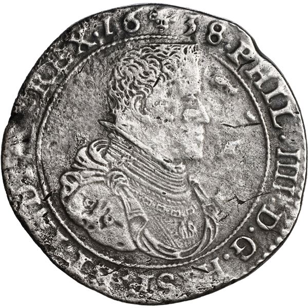 NETHERLANDS (Spanish), Brabant, Brussels mint, portrait ducatoon, Philip IV, 1638.
