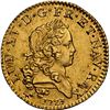 Image 1 : FRANCE, Paris mint, gold louis d'or Mirliton, 1723-A, short palm branches, NGC AU 58 (Shipwreck Blue
