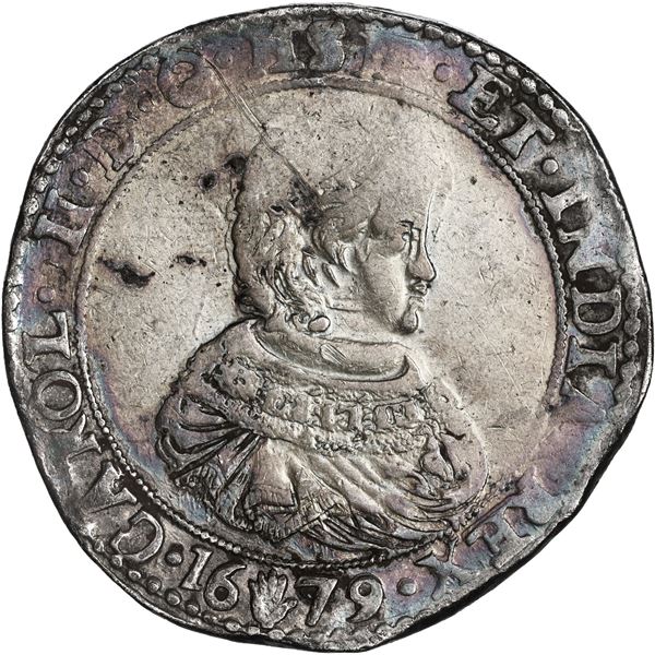 SPANISH NETHERLANDS, Brabant, Antwerp mint, portrait ducatoon, Charles II, 1679.