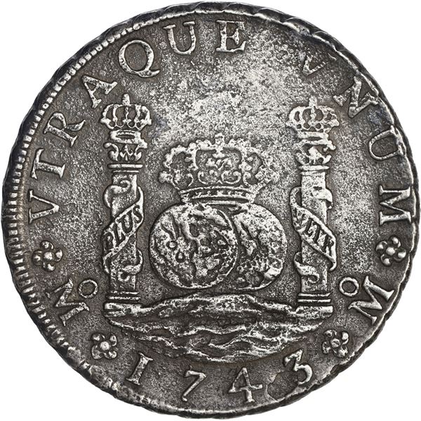 MEXICO, Mexico City, pillar 8 reales, Philip V, 1743 MF.