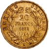 Image 2 : FRANCE, Strasbourg, gold 20 francs, Napoleon III, 1855-BB.