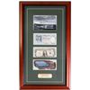 Image 1 : VARIOUS COUNTRIES, framed set of Italian 1000 lire, USA series 1935E $1 silver certificate, and an A