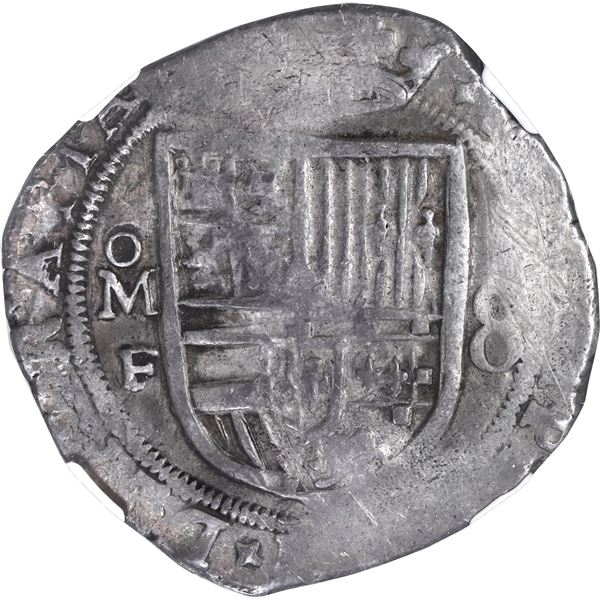 MEXICO, Mexico City, cob 8 reales, Philip III, assayer F (pre-dated type), NGC XF 45, ex-Hubbard.