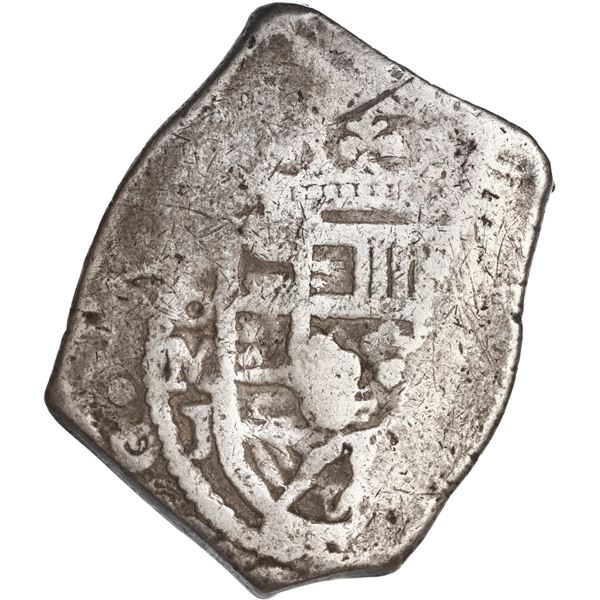 MEXICO, Mexico City, cob 8 reales, (1714) J, new-style obverse, old-style reverse, ex-Hubbard.