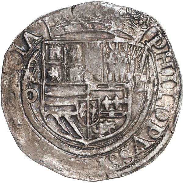 MEXICO, Mexico City, cob 4 reales, Philip II, assayer O below mintmark oM to left, ex-Hubbard.