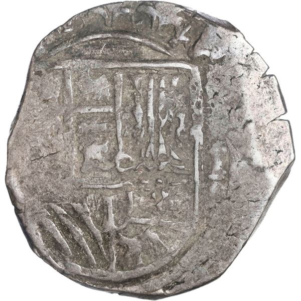 MEXICO, Mexico City, cob 2 reales, Philip III, assayer not visible (F), variety with three tiny cast