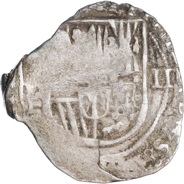 MEXICO, Mexico City, cob 2 reales, Philip III, assayer F, quadrants of cross transposed, rare, ex-Hu