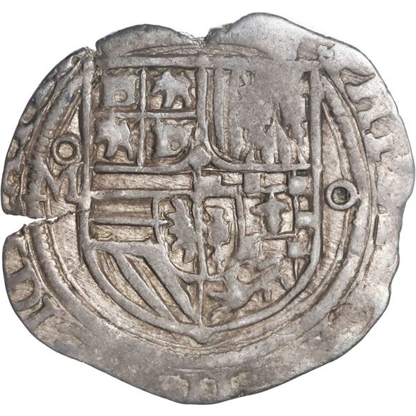 MEXICO, Mexico City, cob 1 real, Philip II, assayer o (small) to right, mintmark oM to left, rare, e