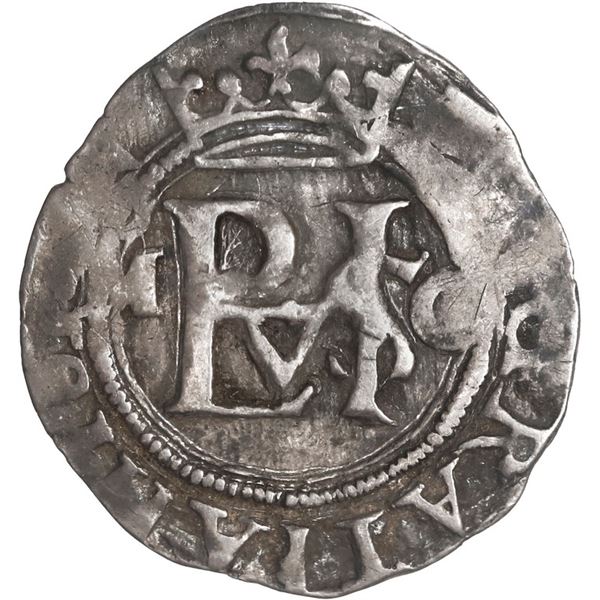 MEXICO, Mexico City, cob ½ real, Philip II, assayer O to right, mintmark oM to left, no king's name