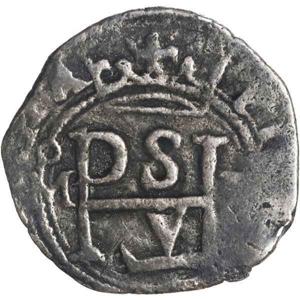 MEXICO, Mexico City, cob ½ real, Philip II, assayer F to right, mintmark oM to left, new monogram wi