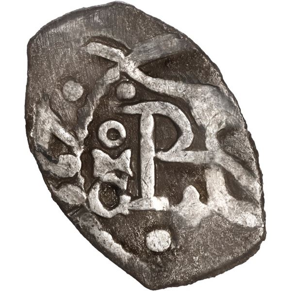 MEXICO, Mexico City, cob ½ real, 1667 G, posthumous Philip IV, rare.