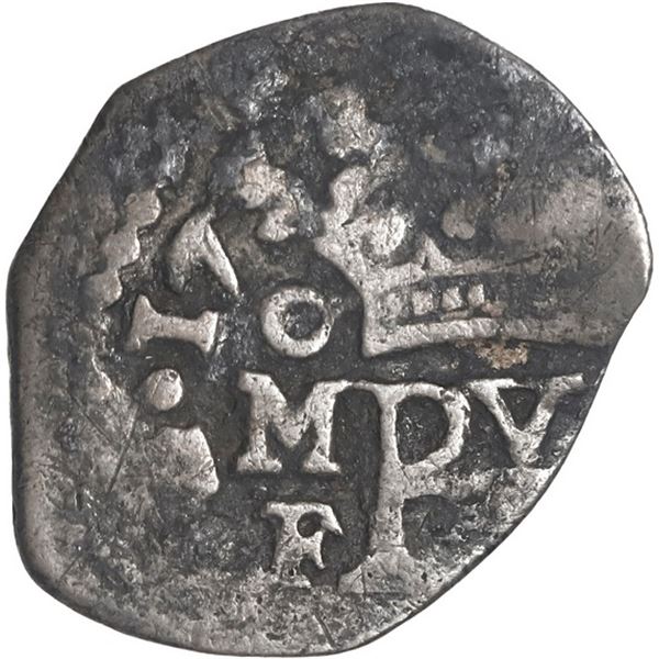 MEXICO, Mexico City, cob ½ real, 1733 F, rare, ex-Hubbard.