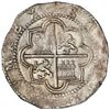 Image 2 : PERU, Lima, cob 8 reales, Philip II, assayer Diego de la Torre, P-8 (flat top) to left, *-oD to righ