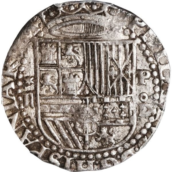 PERU, Lima, cob 2 reales, Philip II, assayer Diego de la Torre, *-ii to left, P-oD to right, PCGS AU