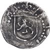 Image 2 : PERU, Lima, cob ¼ real, Philip II, assayer Diego de la Torre, unique mule struck with ½R obverse die