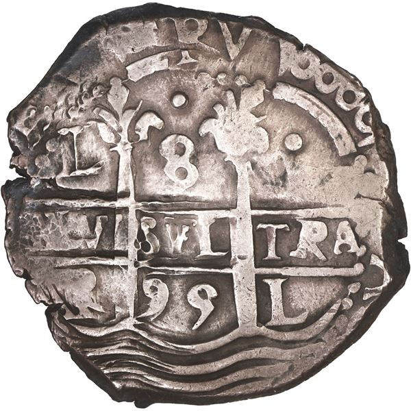 PERU, Lima, cob 8 reales, 1695 R.