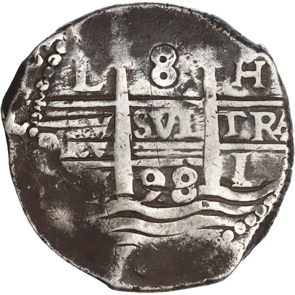 PERU, Lima, cob 8 reales, 1698 H.