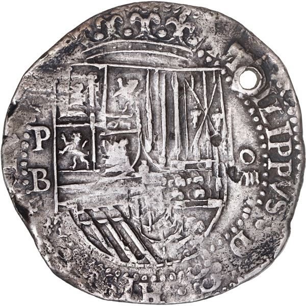BOLIVIA, Potosí, cob 8 reales, Philip II, assayer B (4th period).