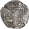 Image 1 : BOLIVIA, Potosí, cob 8 reales, Philip IV, assayer T (late 1620s), "hunched over" lions.