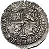 Image 2 : BOLIVIA, Potosí, cob 8 reales Royal (galano), 1649 Z, with crowned-L countermark on cross, extremely