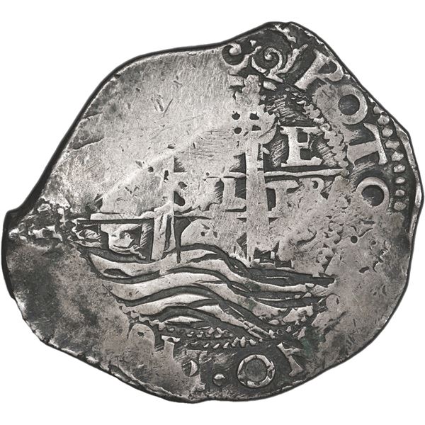 BOLIVIA, Potosí, cob 8 reales, 1665 E, date 665 below cross, PCGS VF35.