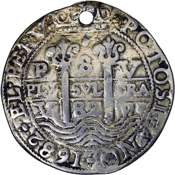 BOLIVIA, Potosí, cob 8 reales Royal (galano), 1682 V.