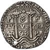 Image 1 : BOLIVIA, Potosí, cob 8 reales Royal (galano), 1698 F, rare, NGC AU details / holed, cleaned.