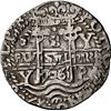 Image 1 : BOLIVIA, Potosí, cob 8 reales Royal (galano), 1706 Y, rare, NGC XF details / plugged, cleaned.