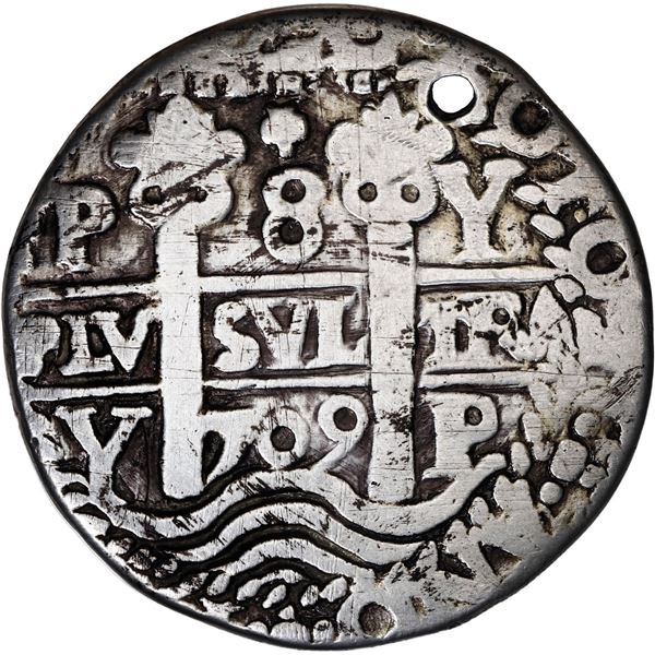 BOLIVIA, Potosí, cob 8 reales Royal (galano), 1709 Y, rare.