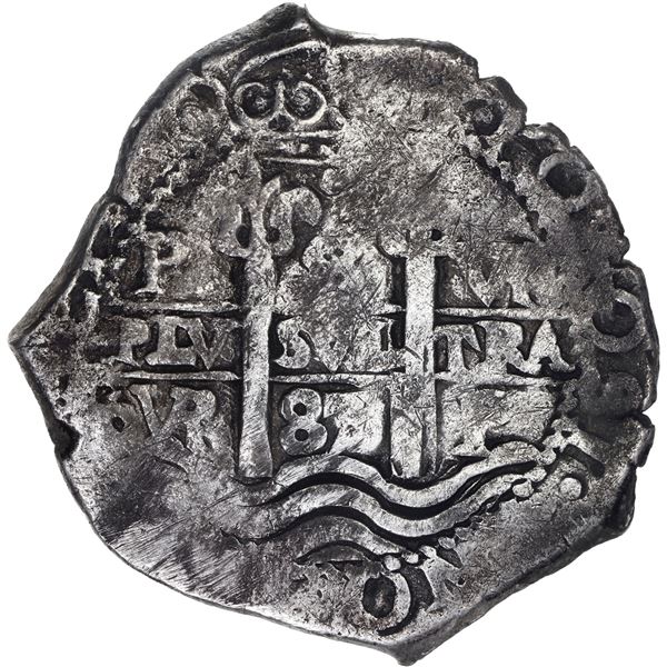 BOLIVIA, Potosí, cob 8 reales, 1687/6 VR, rare, ex-Calbetó (Plate).