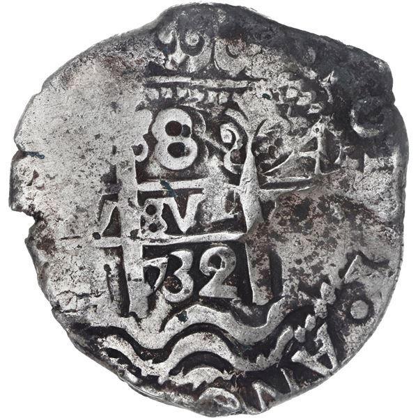 BOLIVIA, Potosí, cob 8 reales, 1732 YA, very rare, ex-Calbetó (Plate).