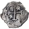 Image 2 : BOLIVIA, Potosí, cob 8 reales, 1733 E, retrograde E to right of cross, rare, ex-Calbetó (Plate).