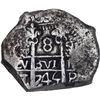 Image 1 : BOLIVIA, Potosí, cob 8 reales, 1744 q, clipped, ex-Calbetó (Plate).