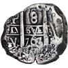 Image 1 : BOLIVIA, Potosí, cob 8 reales, 1767 V-Y, with Guatemala sun-over-mountains countermark (Type II, 183