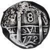 Image 1 : BOLIVIA, Potosí, cob 8 reales, 1772 (V-Y), ex-Calbetó (Plate).