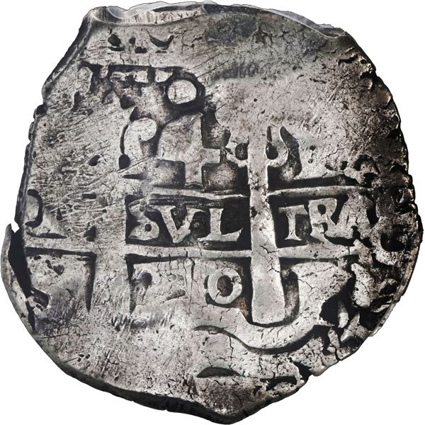 BOLIVIA, Potosí, cob 4 reales, 1710 Y, rare, PCGS VF30, ex-Pat Johnson, ex-Karon.