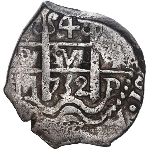 BOLIVIA, Potosí, cob 4 reales, 1732 M, rare, ex-Ponte.