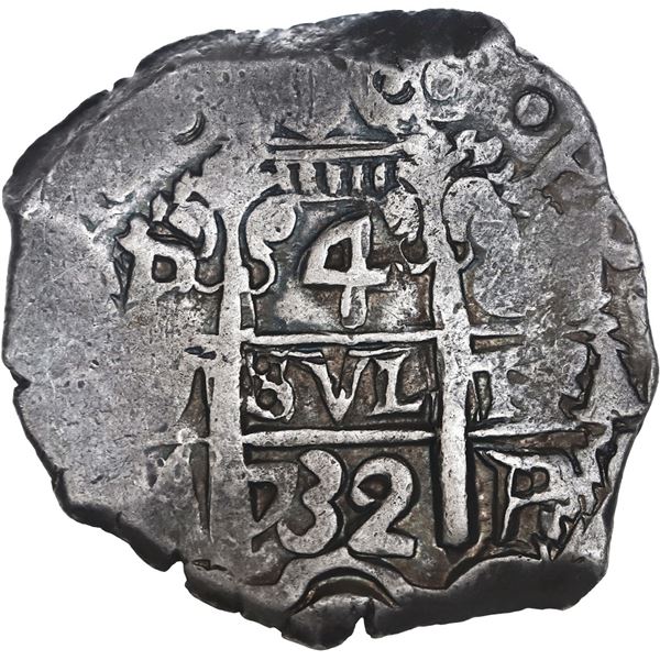 BOLIVIA, Potosí, cob 4 reales, 1732 YA, very rare, ex-Ponte.
