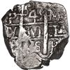 Image 1 : BOLIVIA, Potosí, cob 4 reales, 1738/7 M, rare, ex-Ponte.