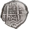 Image 1 : BOLIVIA, Potosí, cob 4 reales, 1754 C+q, ex-Ponte.