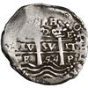 Image 1 : BOLIVIA, Potosí, cob 2 reales, 1654 E, •PH• at top, denomination above cross.