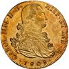 Image 1 : BOLIVIA, Potosí, gold bust 8 escudos, Charles IV, 1808 PJ, NGC AU 58, ex-Almenara.